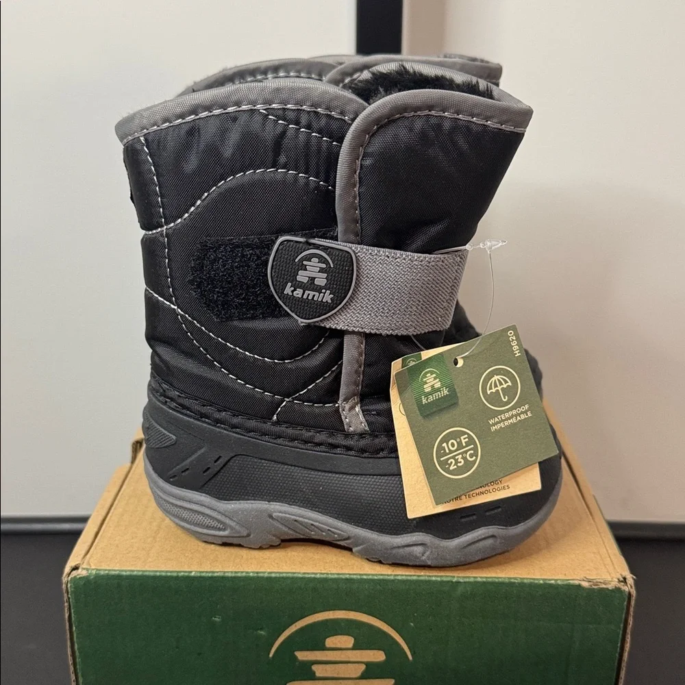 Kamik Snowbugs Baby Toddler Snow Boots Black Size 6 New NIB
